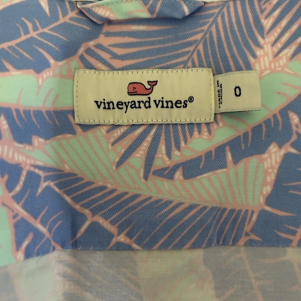 Vineyard Vines Blue and Pink Leaf Print Dress - Picture 14 of 15